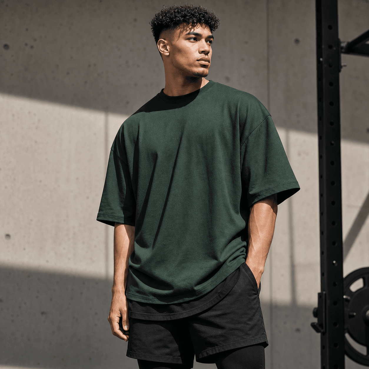 Bottle Green Oversized Tee